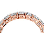 Rose gold Asscher cut diamond Half Eternity Band with Shared Prong Setting_4