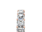 Rose gold Asscher cut diamond Half Eternity Band with Shared Prong Setting_5