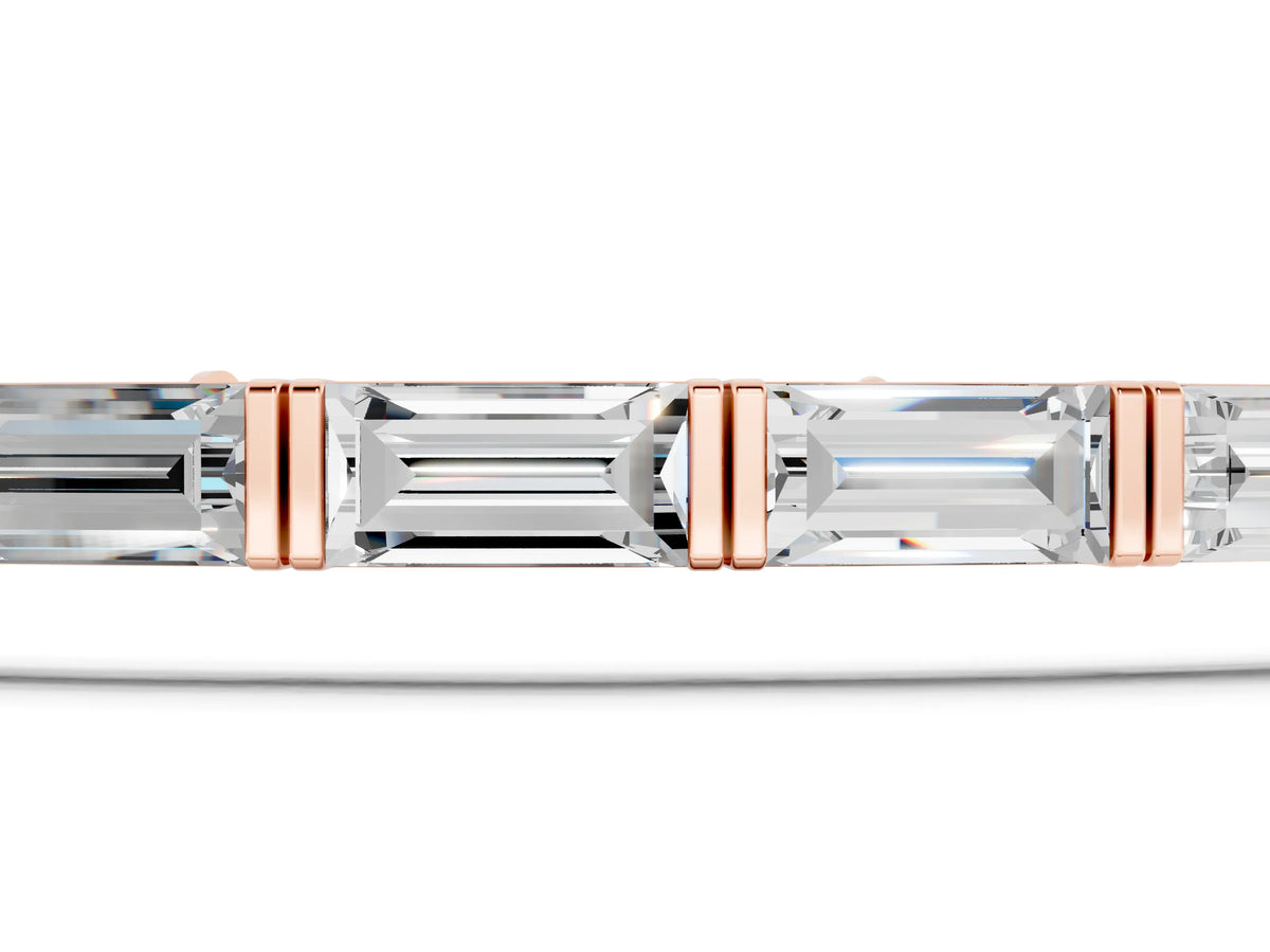 Rose gold Baguette Cut Diamond Bar Set Tennis Bracelet_1