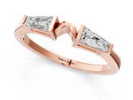 Rose gold Baguette Diamond Open Band with Bar Prong Setting_1