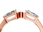 Rose gold Baguette Diamond Open Band with Bar Prong Setting_4