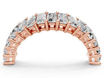 Rose gold Baguette cut diamond Half Eternity Band with Shared Prong Setting