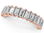 Rose gold Baguette cut diamond Half Eternity Band with Shared Prong Setting_1