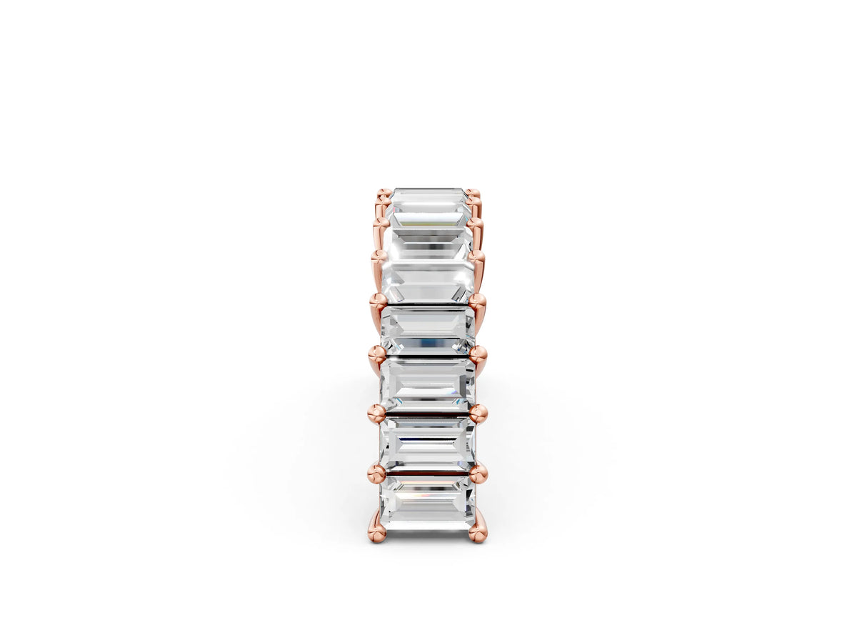 Rose gold Baguette cut diamond Half Eternity Band with Shared Prong Setting_2