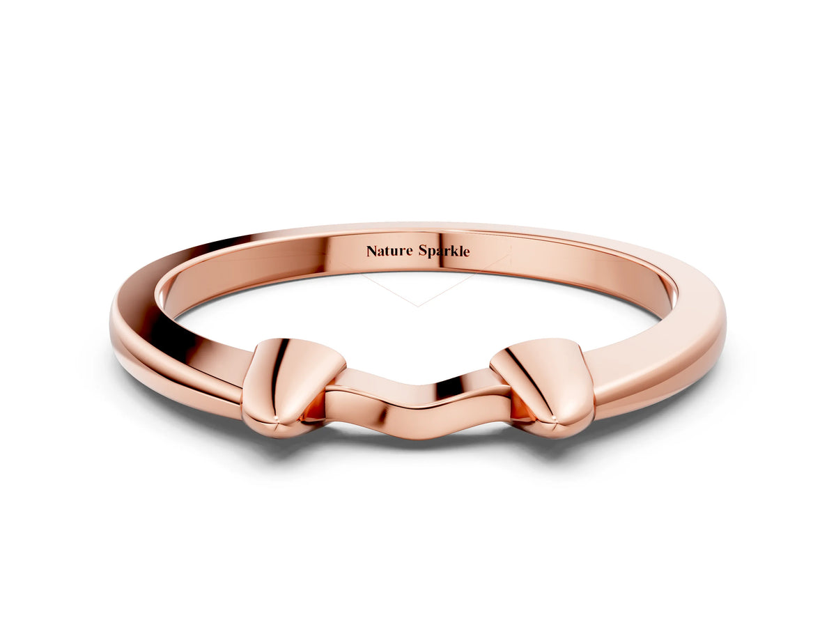 Rose gold Bamboo-Inspired Plain Metal Band