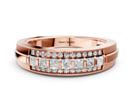 Rose gold Bar-Set Princess Cut Diamond Pavé Band