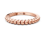 Rose gold Beaded Round Stone Eternity Band with Bezel Setting