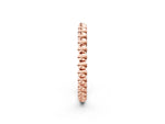 Rose gold Beaded Round Stone Eternity Band with Bezel Setting_2