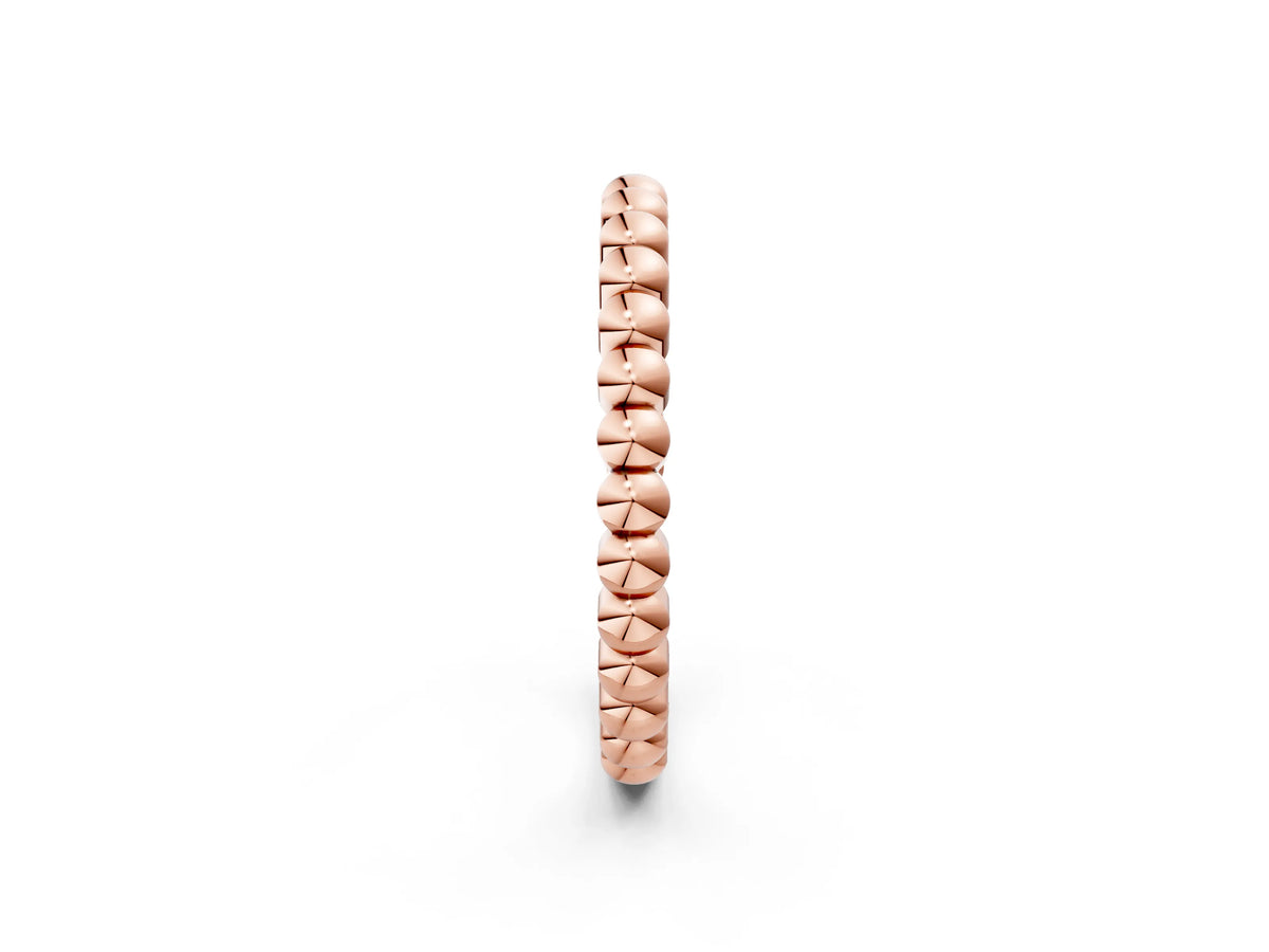 Rose gold Beaded Round Stone Eternity Band with Bezel Setting_2