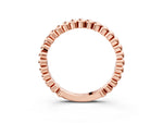 Rose gold Beaded Round Stone Eternity Band with Bezel Setting_3