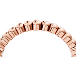 Rose gold Beaded Round Stone Eternity Band with Bezel Setting_4
