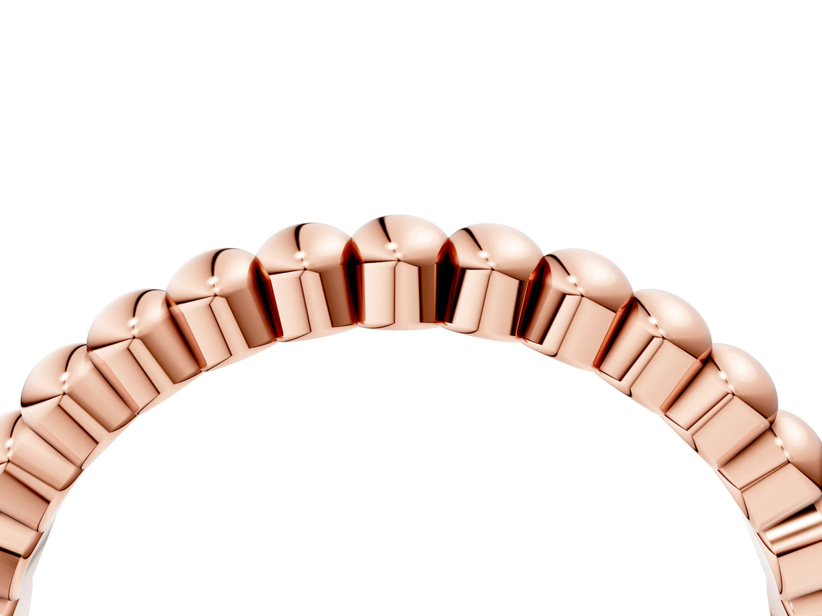 Rose gold Beaded Round Stone Eternity Band with Bezel Setting_4