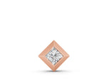 Rose gold Bezel Princess Cut Diamond Pendant