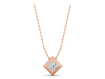Rose gold Bezel Princess Cut Diamond Pendant_1