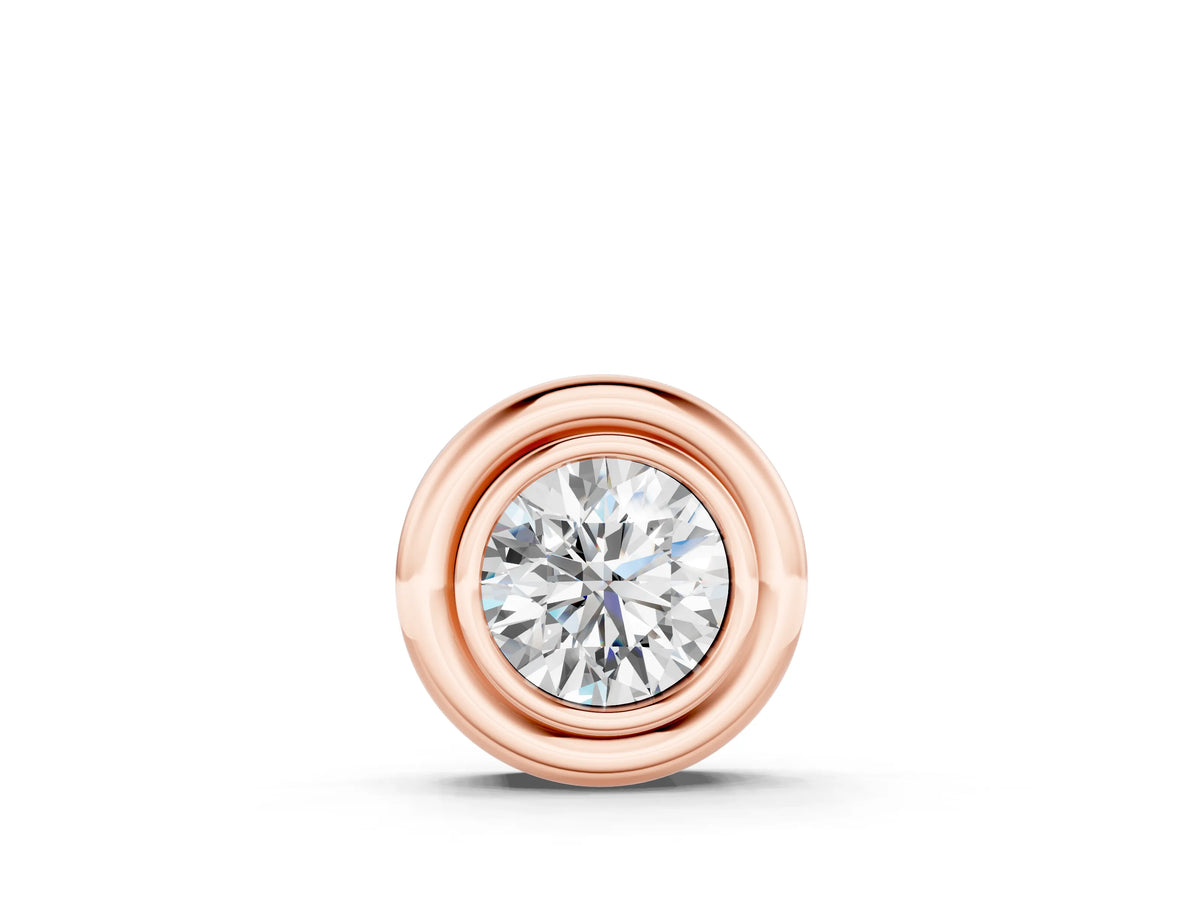 Rose gold Bezel Round Diamond Pendant