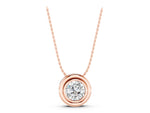 Rose gold Bezel Round Diamond Pendant_1