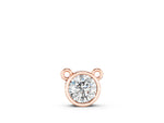 Rose gold Bezel Round Solitaire Pendant