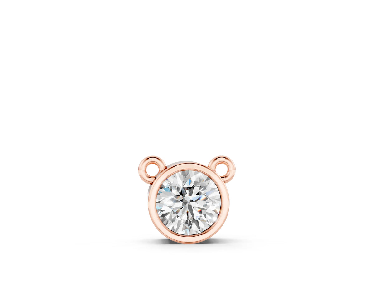 Rose gold Bezel Round Solitaire Pendant