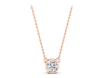 Rose gold Bezel Round Solitaire Pendant_1