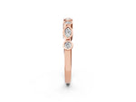 Rose gold Bezel Set Marquise and Round Diamond Stackable Band_2