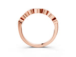Rose gold Bezel Set Marquise and Round Diamond Stackable Band_3