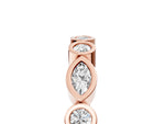 Rose gold Bezel Set Marquise and Round Diamond Stackable Band_5