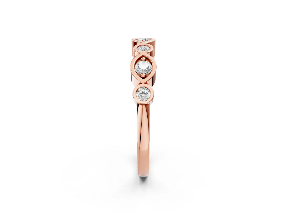 Rose gold Bezel Set Mixed Shape Diamond Eternity Band_2