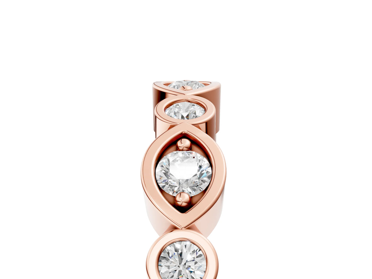 Rose gold Bezel Set Mixed Shape Diamond Eternity Band_5