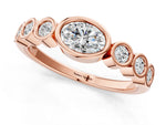 Rose gold Bezel Set Oval Diamond Half Eternity Band_1