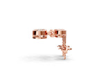 Rose gold Bezel-Set Round Cut Drop Earrings with Post Back_1