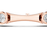 Rose gold Bezel Set Round Diamond Bamboo Link Bracelet_1