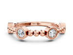 Rose gold Bezel Set Round Diamond Beaded Band