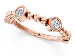 Rose gold Bezel Set Round Diamond Beaded Band_1