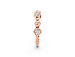Rose gold Bezel Set Round Diamond Beaded Band_2