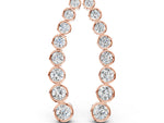 Rose gold Bezel-Set Round Diamond Climber Earrings