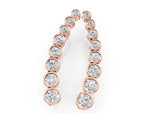 Rose gold Bezel-Set Round Diamond Climber Earrings_1