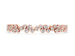 Rose gold Bezel Set Round Diamond Cluster Tennis Bracelet
