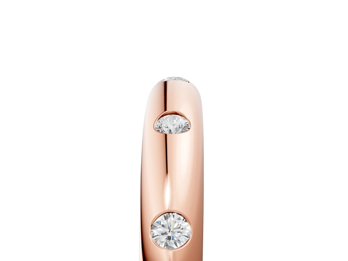 Rose gold Bezel Set Round Diamond Comfort Fit Band_5