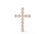 Rose gold Bezel-Set Round Diamond Cross Pendant