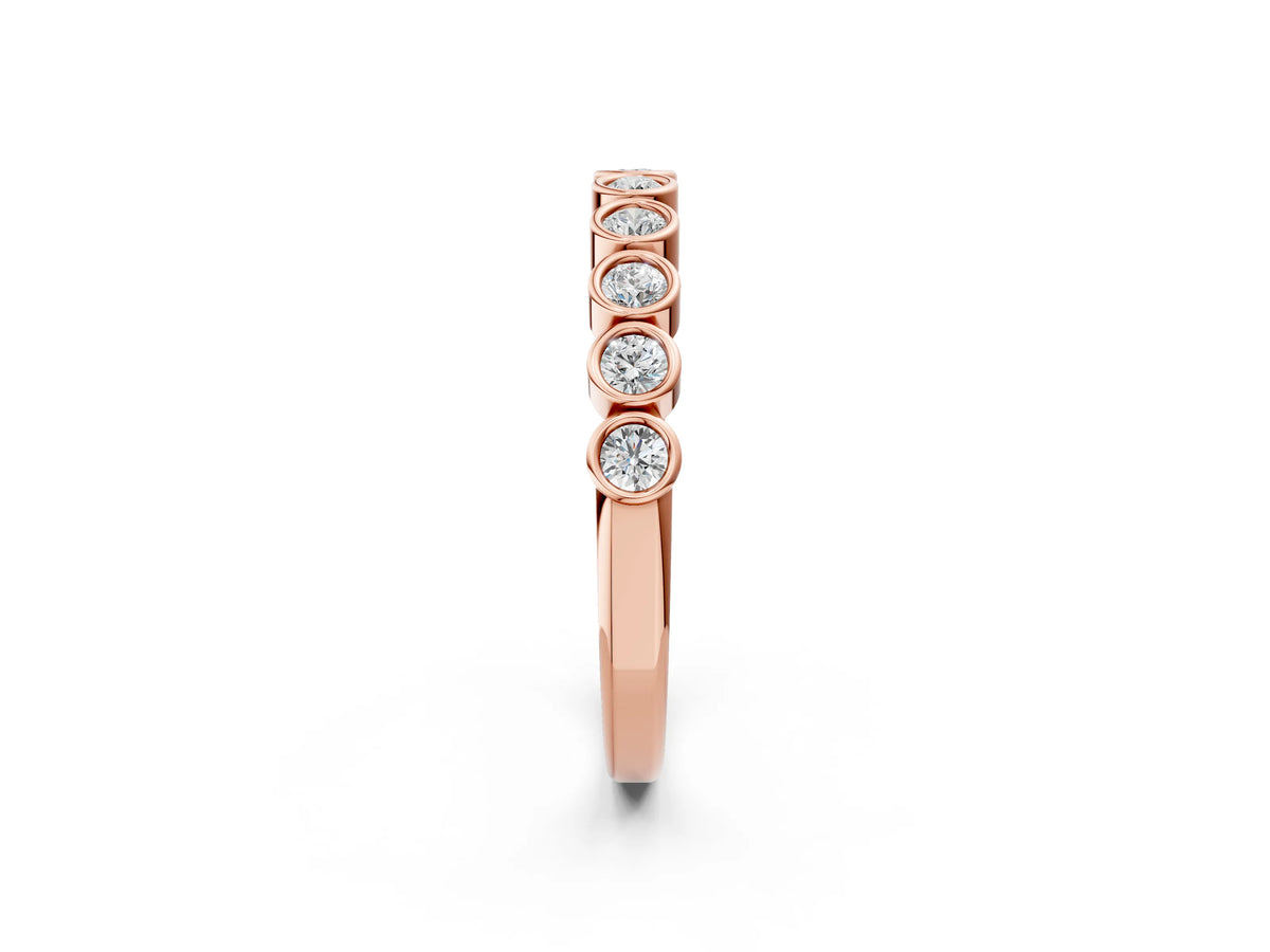 Rose gold Bezel Set Round Diamond Eternity Band_2