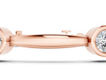 Rose gold Bezel Set Round Diamond Link Bracelet with Box Clasp_1