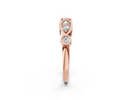 Rose gold Bezel Set Round Diamond Marquise Band_2