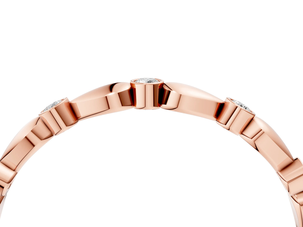Rose gold Bezel-Set Round Diamond Marquise Eternity Band_4
