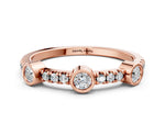 Rose gold Bezel Set Round Diamond Pavé Band