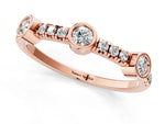 Rose gold Bezel Set Round Diamond Pavé Band_1