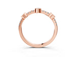 Rose gold Bezel Set Round Diamond Pavé Band_3