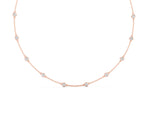 Rose gold Bezel-Set Round Diamond Station Necklace