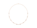 Rose gold Bezel-Set Round Diamond Station Necklace_1