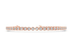 Rose gold Bezel Set Round Diamond Tennis Bracelet with Box Clasp