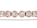 Rose gold Bezel Set Round Diamond Tennis Bracelet with Box Clasp_1